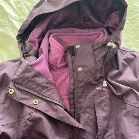 QUECHUA PLUM COLOURED WOMEN'S ANORAK JACKET, SIZE M - Picture 5 of 5